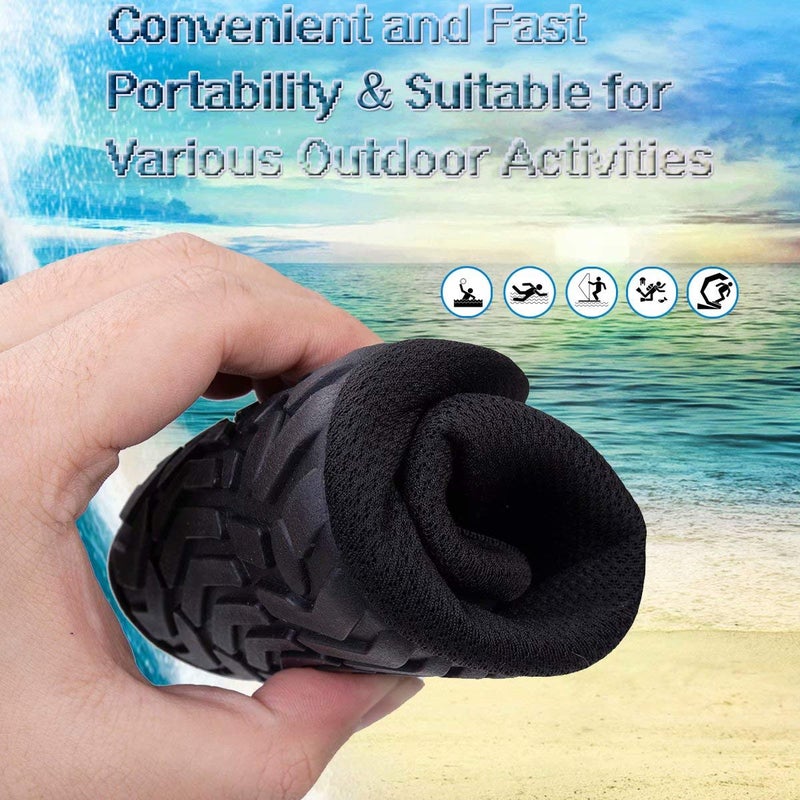 YALOX Water Shoes Women's Men's Outdoor Beach Swimming Aqua Socks Quick-Dry Barefoot Shoes Surfing Yoga Pool Exercise(XBL-Black,38/39EU), 7.5-8.5 Women/6-7 Men - Image 5
